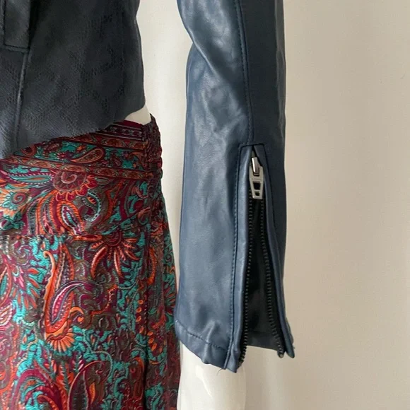 Anthropologie BLANKNYC Snake Print Moto Jacket Faux Leather Y2K - Picture 5 of 10